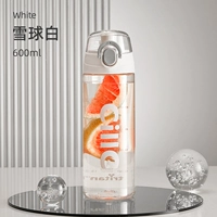 Белый -600 мл [Без утечка чая/Импорт Tritan/Band Scale/One -click Bullet Cover]