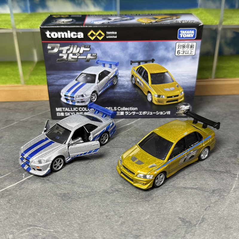 Tomy Tomica Alloy Car Model Fast and Furious Nissan Gtr34 Mitsubishi Evo