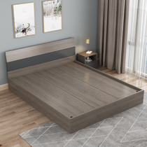 Bed Modern minimalist tatami bed 1 8 master bedroom double bed rental room Board bed 1 5 meters high Box storage bed