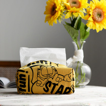 Autumn send Garfield cartoon pattern fabric tissue box literary small fresh living room drawing paper box household tissue bag