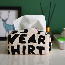 Autumn send home tissue box fabric simple INS letter art word pumping paper box cotton home printing tissue bag