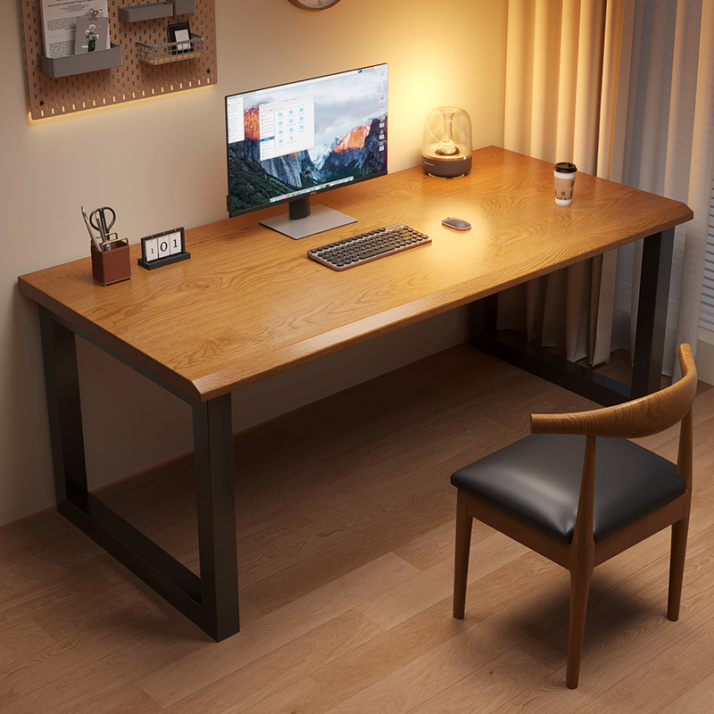 Solid Wood Computer Desk, Desktop Home Desk, Gaming Long Table, Office Desk, Work Table, Simple Double Study Table