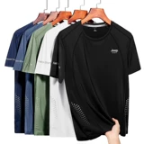 Jeep, дышащая быстросохнущая спортивная шелковая футболка с коротким рукавом для отдыха, оверсайз, круглый воротник