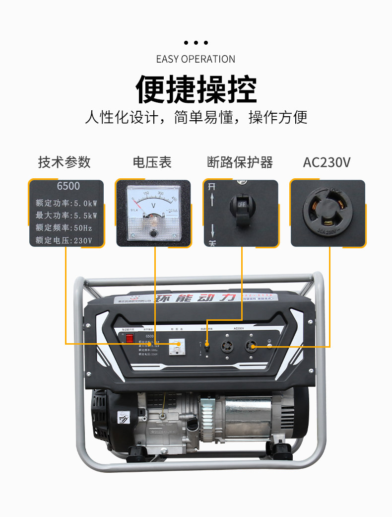 Ring Power gasoline generator 3KW hand/electric start single-phase small household gasoline generator set 220V
