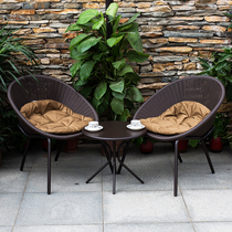 Balcony xiao zhuo yi three-piece yi zhuo liang yi household iron leisure table and chair modern minimalist balcony rattan chair