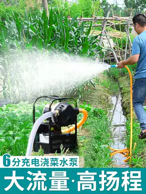 Charging vegetable water pump portable large-flow agricultural irrigation drought-resistant outdoor artifact watering machine self-priming pumping well pump