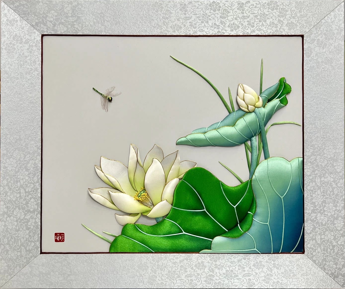 滕氏布糊画 莲花 清廉53cm63cm 两款可选 