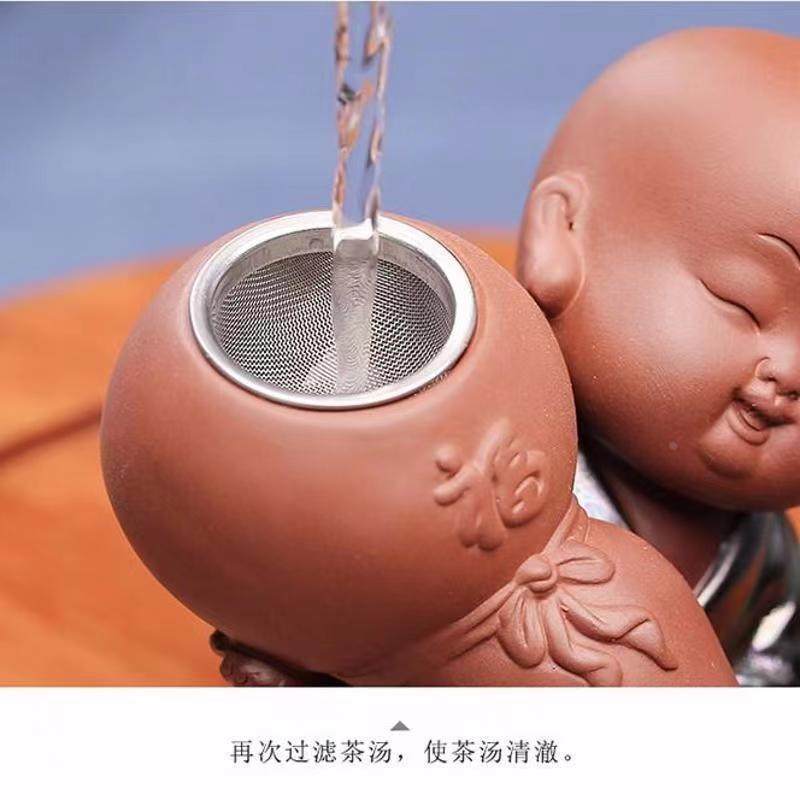 Xiaoqinggan Tea Maker Little Monk Purple Clay Tea Leak Kung Fu Tea Set Accessories Ceramic Tea Maker Filter Net Lazy