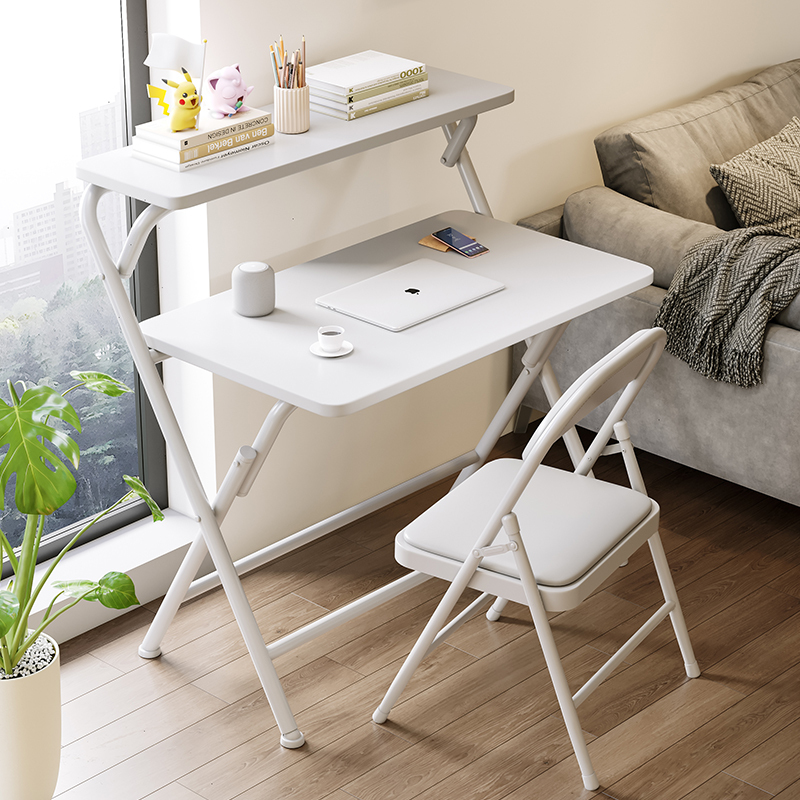 Foldable Computer Desk for Students, Home Bedroom Bedside Study Desk, Bookshelf Integrated Table, Simple Dormitory Table and Chair Foldable Computer Desk for Students, Home Bedroom Bedside Study Desk, Bookshelf Integrated Table, Simple Dormitory Table and Chair