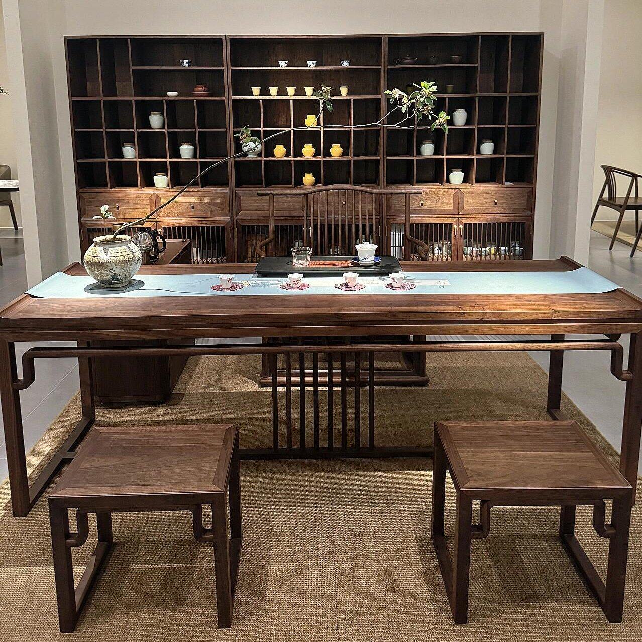 新中式白蜡木茶桌椅组合禅意家用客厅茶室泡茶桌家具定制茶台茶几