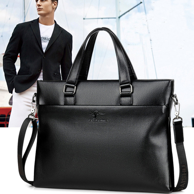 萨奇袋鼠头层牛皮胸包男士休闲多功能真皮公文包斜挎单肩包潮流