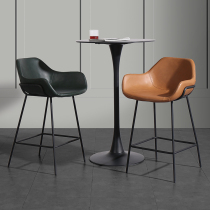 Nordic Retro Bar Bench Brief Modern Home Iron Art High Foot Chair Soft Bag Leaning Back Chair Bar Chair Bar Stool