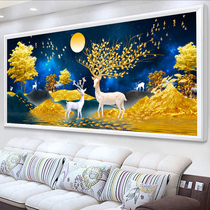 Pure hand diamond painted cross embroidery finished elk fat tree 5D full drill 2020 new living room stick