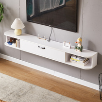 Solid wood wall-mounted TV cabinet hanging cabinet suspension minimalist modern wall small family living room bedroom shelve