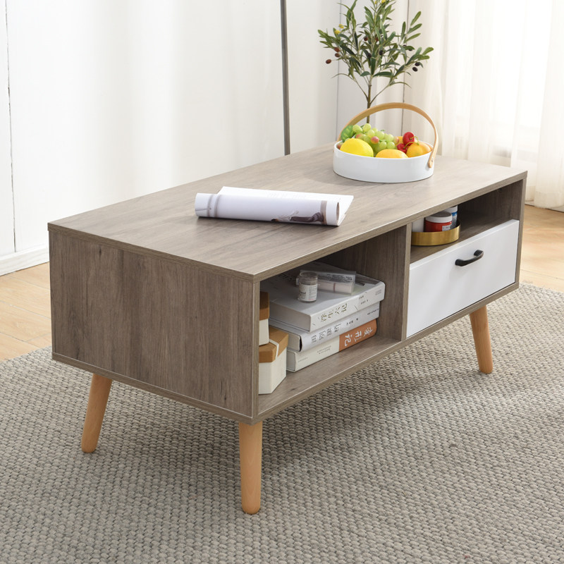 Solid wood modern minimalist coffee table Nordic simple multifunctional tea table TV cabinet coffee table package combination