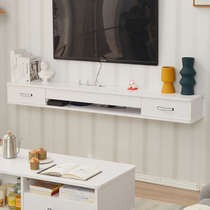 Wall-mounted TV cabinet hanging cabinet hanging wall hanging simple solid wood small family type ultra narrow wall minimalist modern living room bedroom