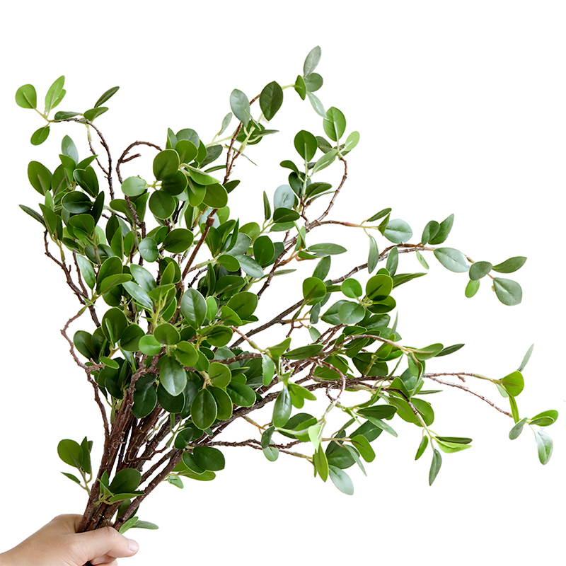 Emulated floral art plant green leafy seed fake flowers