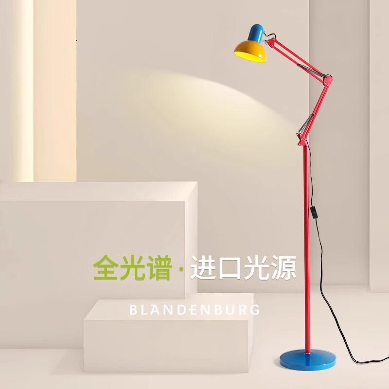 Memphis Floor Lamp Creative Simple Long-Arm Eye-Protection Children's Room Study Desk Lamp Living Room Standing Decorative Atmosphere Lamp Memphis Floor Lamp Creative Simple Long-Arm Eye-Protection Children's Room Study Desk Lamp Living Room Standing Decorative Atmosphere Lamp