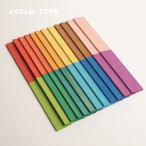 AVDAR imported basswood building blocks toys childrens solid wood puzzle 12-color thin slice puzzle 24 pieces 3-6 years old