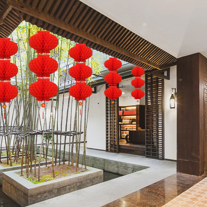 2022 New Year's Spring Xiaohong Paper lantern festival New Year's Day wedding waterproof series of opening mall Cellular Outdoor Decoration