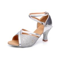 New Latin dance shoes for women adult dance shoes womens dance shoes soft square dance shoes social media silver summer shoes
