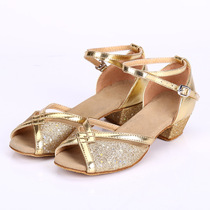 Latin dance shoes for women adult medium-heeled soft-soled dance shoes summer outdoor square dance dance shoes sandals for women