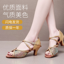 New Latin dance shoes womens dance shoes square dance shoes ballroom dance soft soles medium and low heel dance shoes for adults spring and summer
