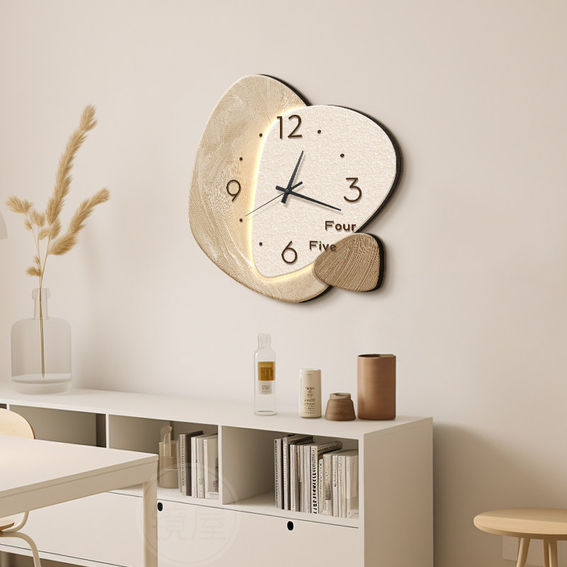 Clock hanging bell Living room 2023 new minimalist modern restaurant creative clock hanging painting table hanging wall advanced sensual fresco-Taobao