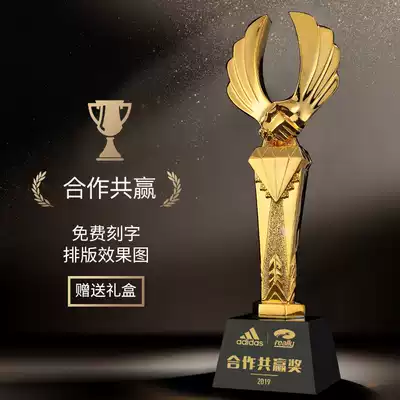 Ph D graduation creative crystal gold plated metal trophy custom mentor gift Five-pointed star honor handshake resin custom