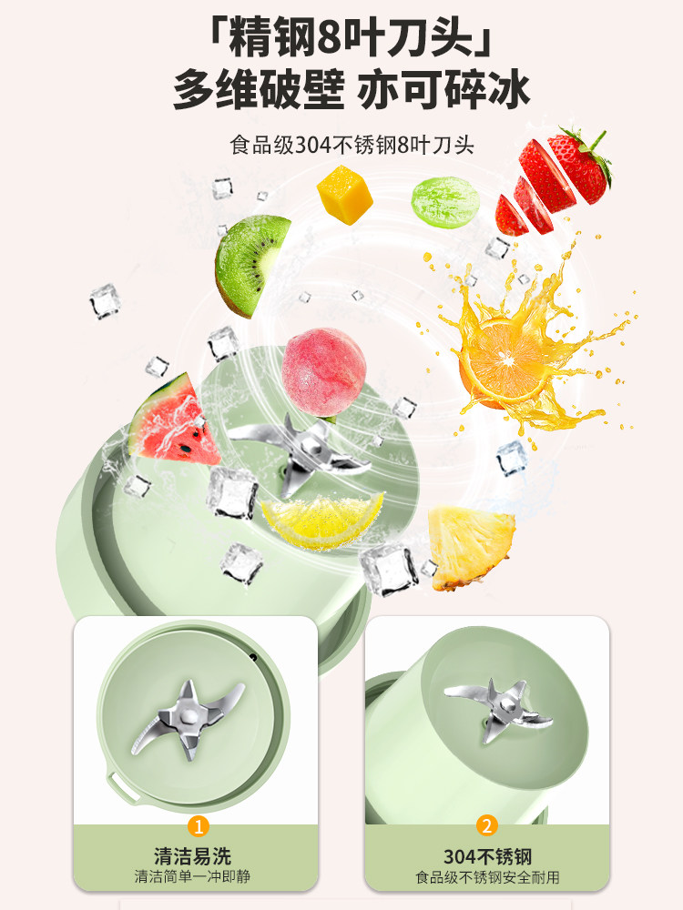 Sanlida Portable Juice Cup Household Small Multi-Functional Wireless Electric Juicer Crushed Ice Slimming Fruit and Vegetable