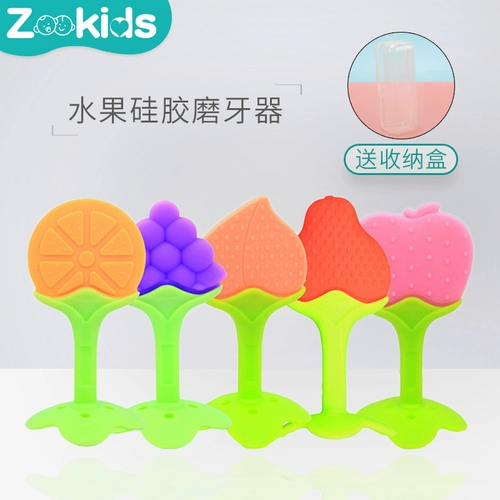 Детский жевательный силиконовый прорезыватель для фруктов и овощей, клубника, успокаивающая погремушка, игрушка, жираф
