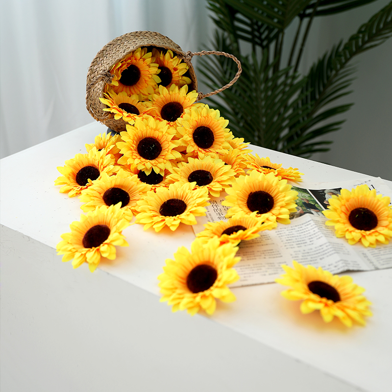 Sunflower Flowers Flowers Head To Yangflower Decoration Small Flower Nursery School Handmade Diy Emulation Silk Making Material Bag-Taobao