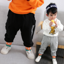Childrens clothing boys and boys Autumn new girls sports pants loose 2-year-old 3 childrens trousers