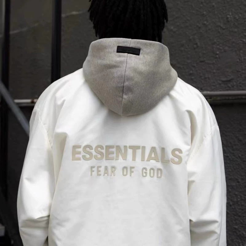 Двухниточная одежда FEAR OF GOD ESSENTIALS 23FW облачная серия модная куртка свободная ветрозащита куртка FOG