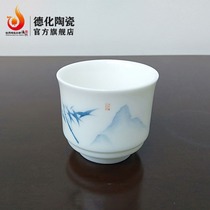 Dehua ceramic sheep fat jade white porcelain teacup Zhang Lijiao hand-painted master cup Single cup personal special tea cup high-grade