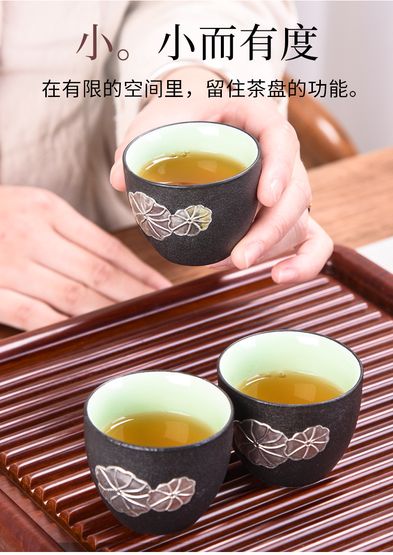 Japanese heavy bamboo tea tray up tea set teapot teacup small household contracted kung fu tea saucer