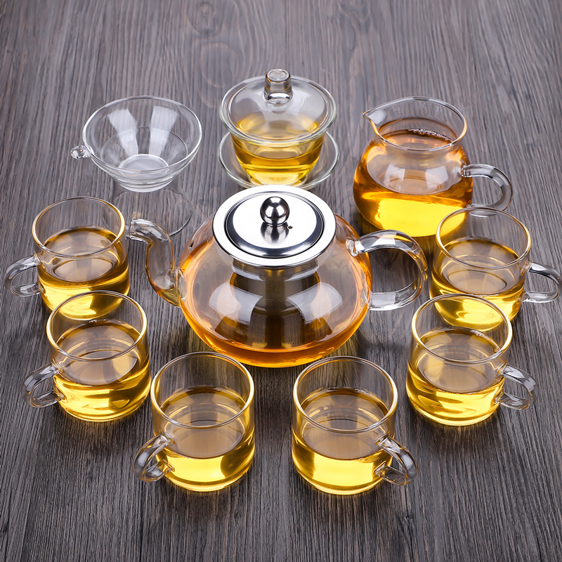 Thickening of the heat - resistant glass tea set suit household of Chinese style of I and contracted a visitor small mercifully tea tea set outfit