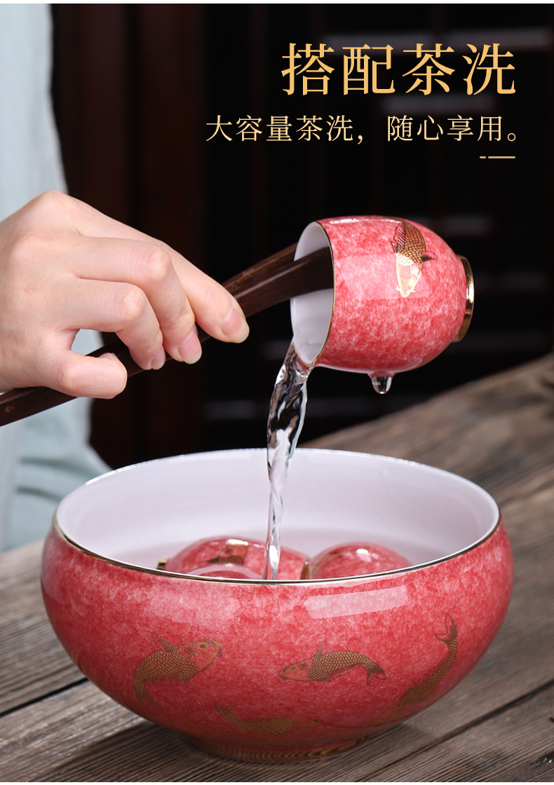 Ceramic kung fu tea set home office lounge of a complete set of tea cups tureen tea simple gift boxes