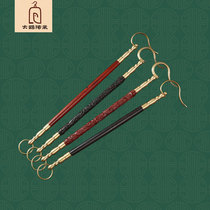  Walking birds outdoor bird cage hanging rod hook bird cage accessories Mahogany ebony hanging rod embossed Panlong hook lifting rod