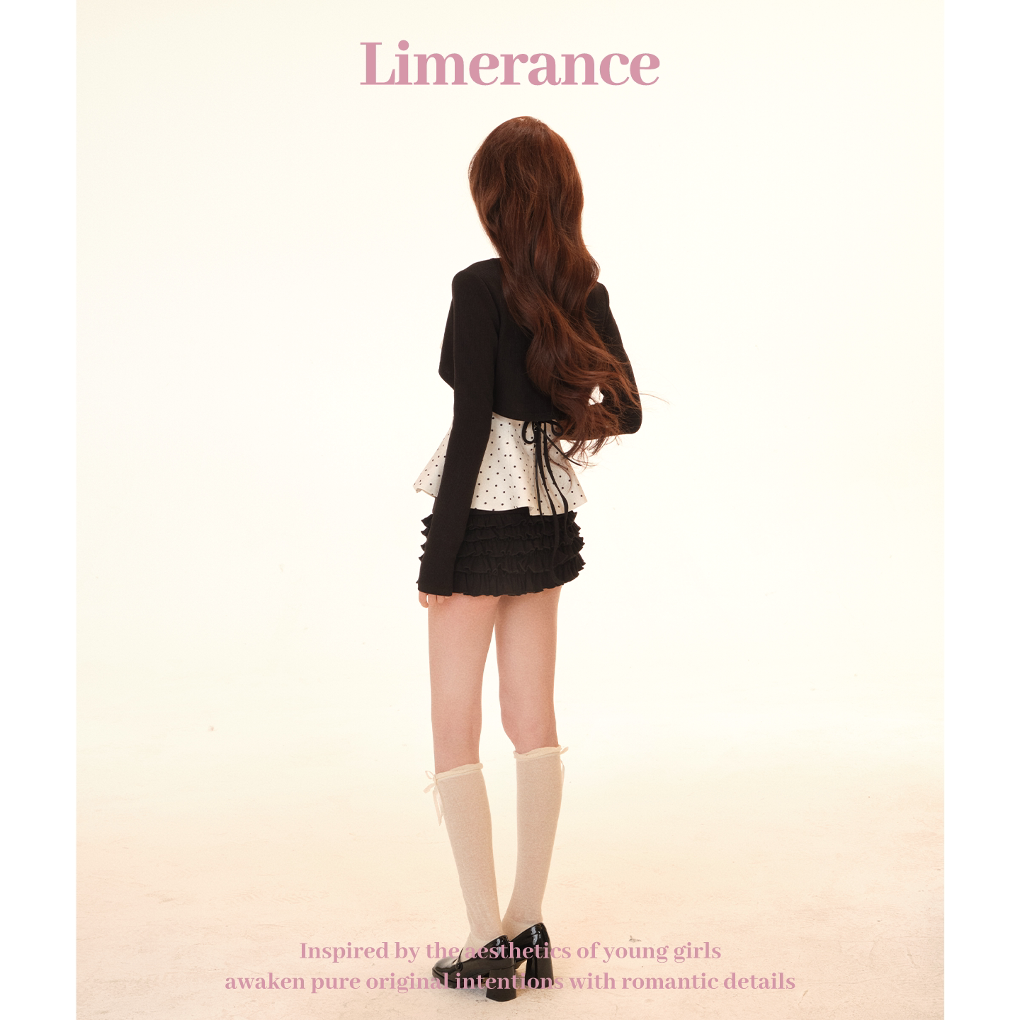 Limerance ティアード ドット 重ね着風 セットアップ
