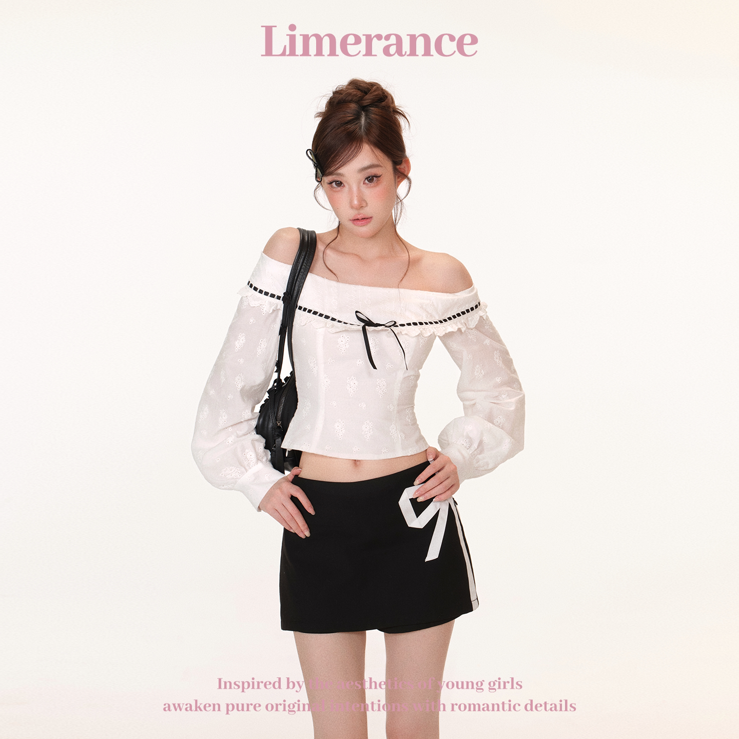 Limerance オフショルダー 刺繍 配色 セットアップ