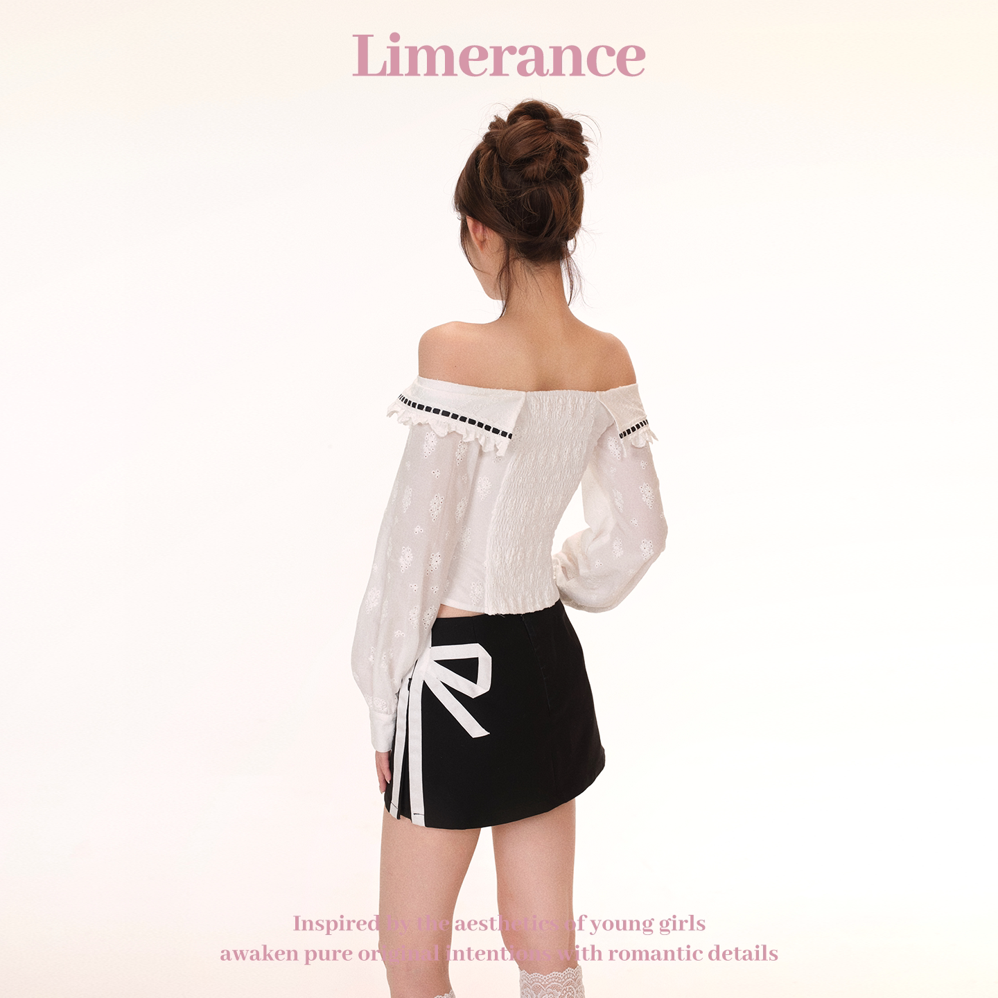 Limerance オフショルダー 刺繍 配色 セットアップ