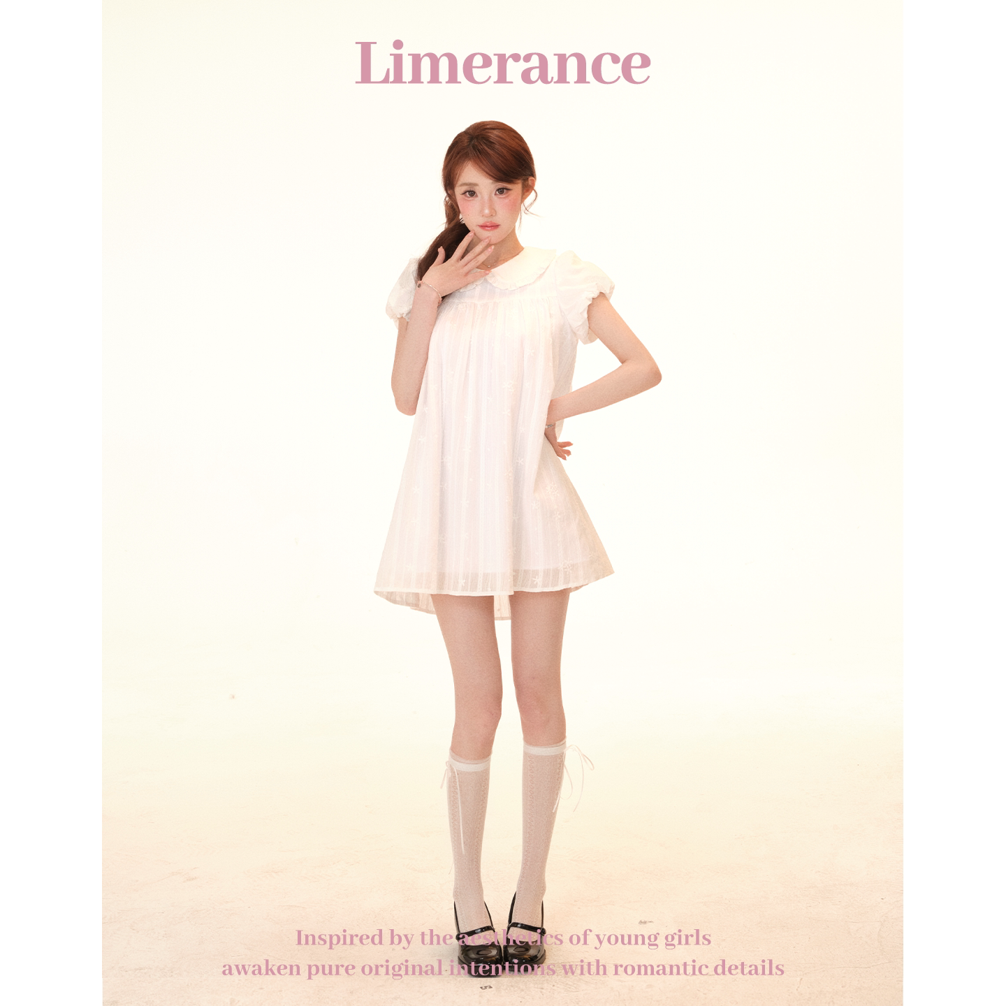 Limerance フリル 丸襟 ワンピース