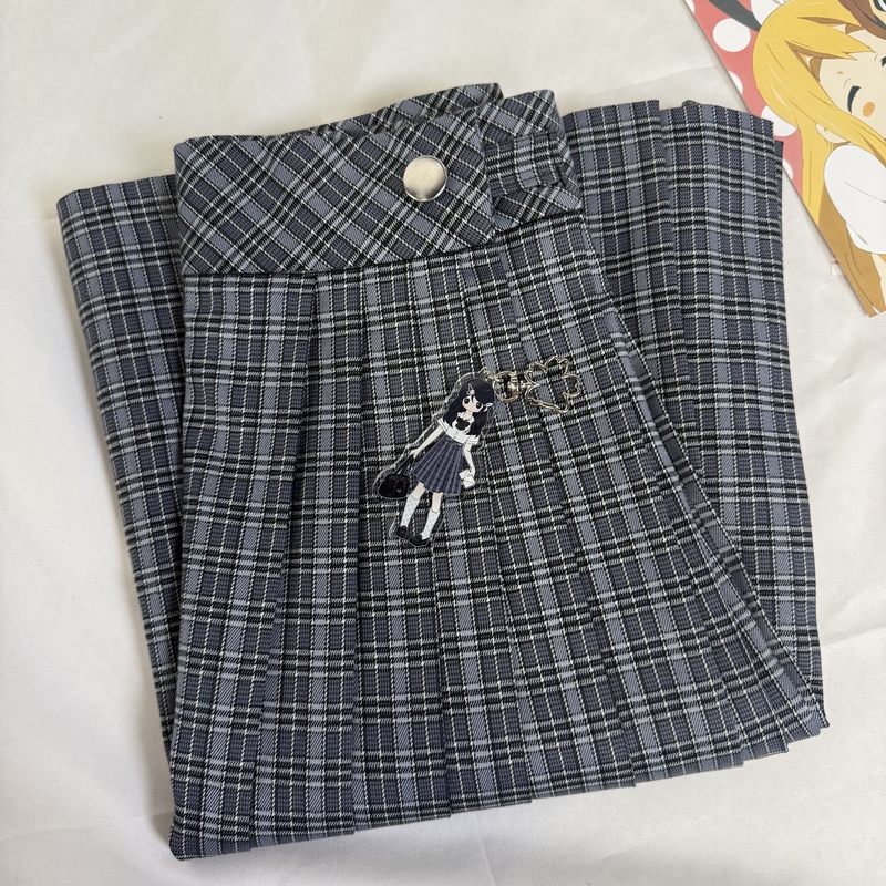 【Root Gray】Moguo Equation Original Autumn and Winter School Style Jk Plaid Skirt Half Skirt Women's College Style Pleated Skirt