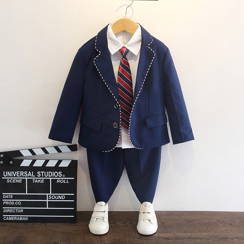 Boy Suits Suit Handsome Qi Engren Children Gown Casual Little West Suit Korean Version Boy Clothes Act Out of Spring and Autumn