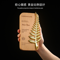 Wooden medals customized creative metal wheat ears high-grade wooden support brand agent dealer license commemorative