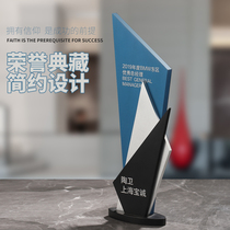 Metal trophy custom-made creative lettering high-end atmosphere outstanding staff annual meeting award crystal medal custom-made