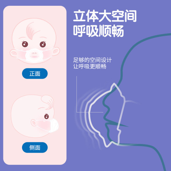 Baby mask 0 to 6-12 months 3d three-dimensional disposable special baby 1-3 years old children children ventilating earmuffs