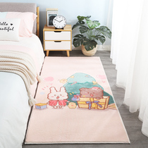 Thickened Cartoon Carpet Living Room Bedroom Teenage Girl Room Blanket Plush Household Floating Window Mesh Red Strip Bed Front Ground Mat
