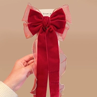 Бархатная лента с большим бантом [длина ленты 32 см]